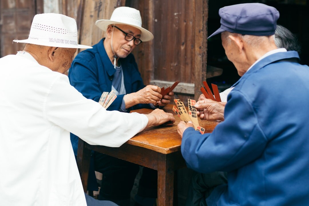 seniors playing board games