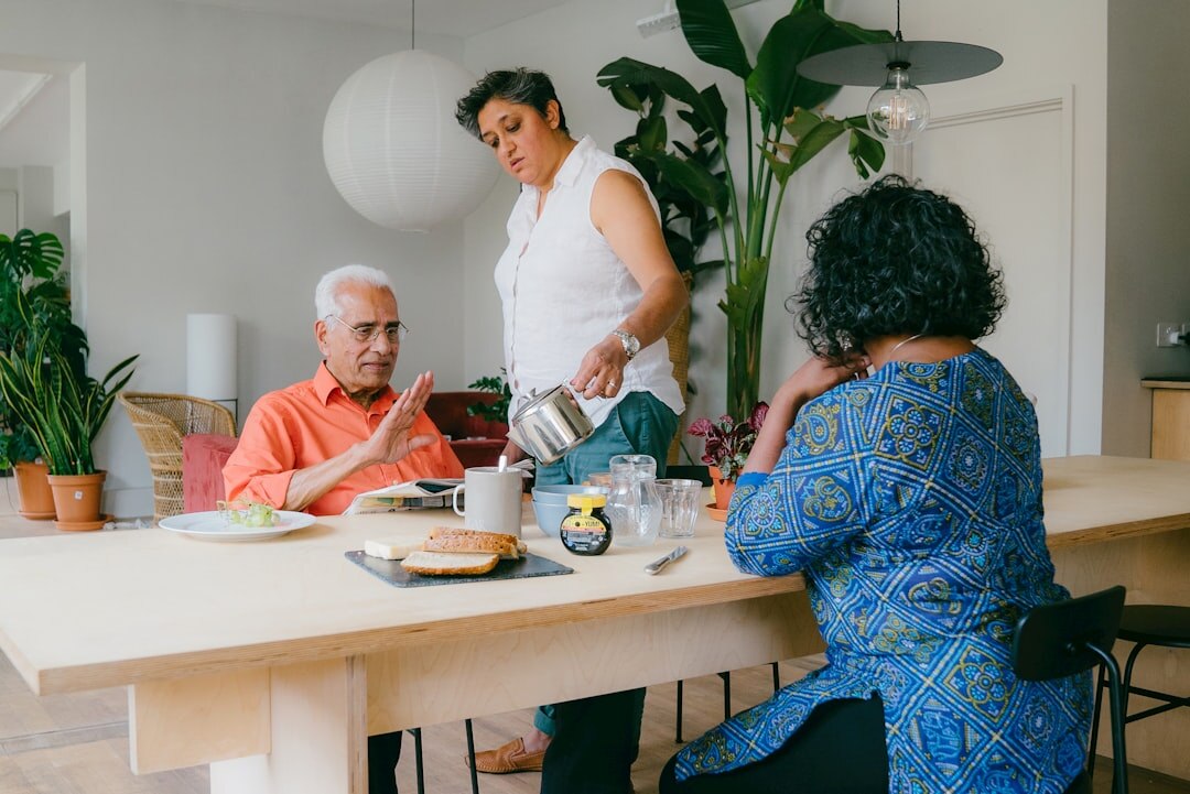 seniors sharing meal together