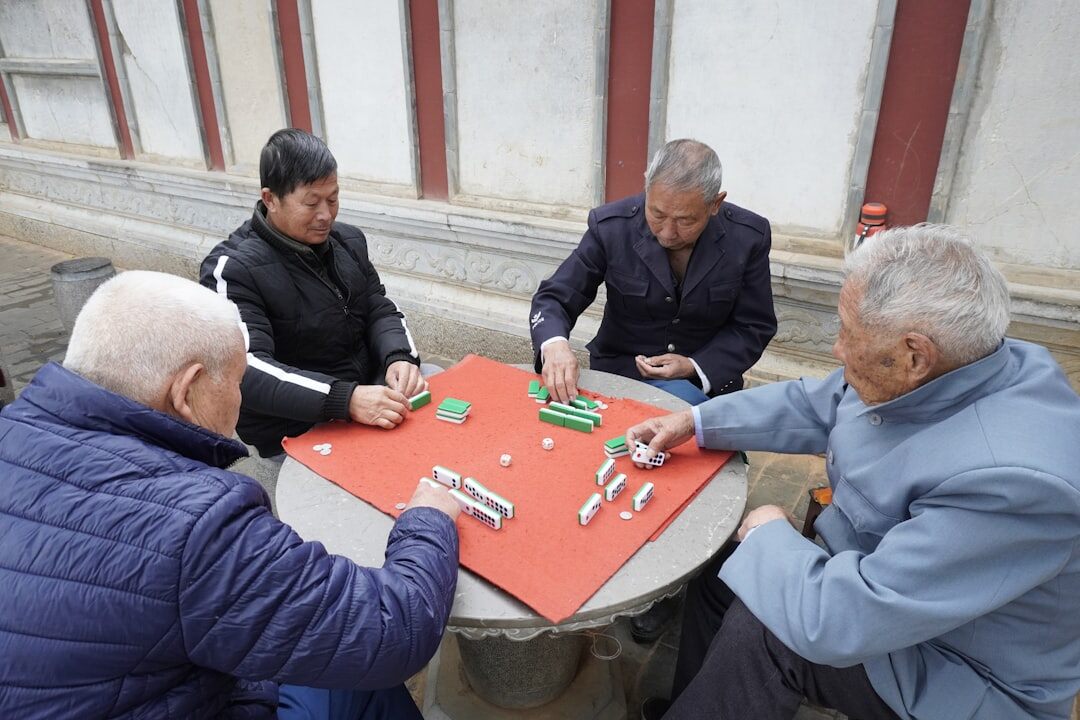 seniors playing cards