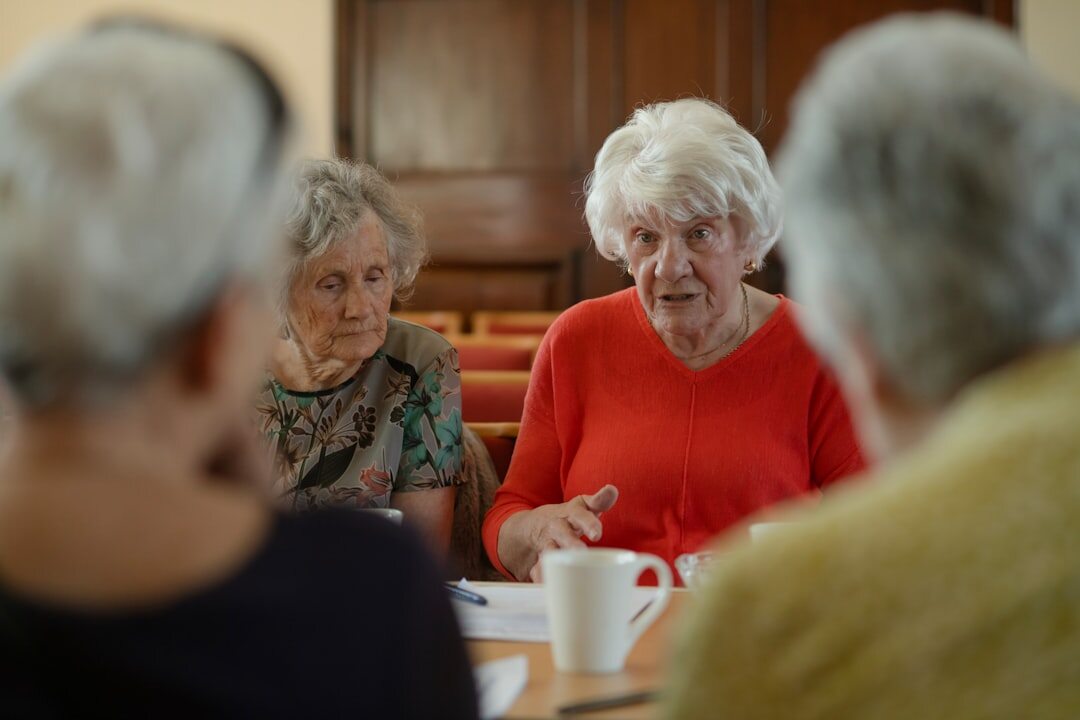 group of seniors chatting